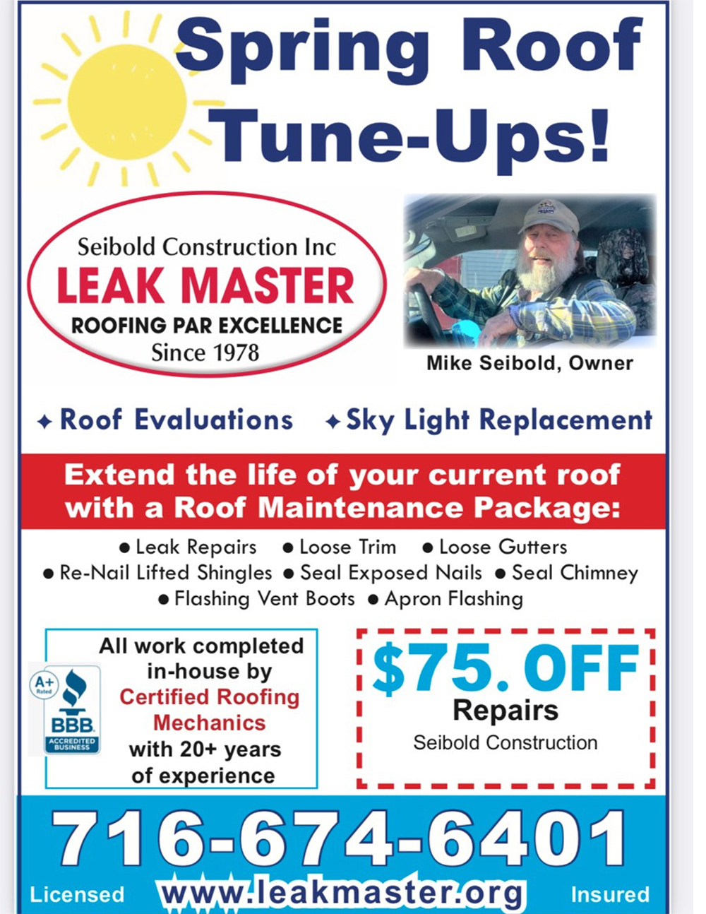 Leak Master Spring Roof Tunes Up
